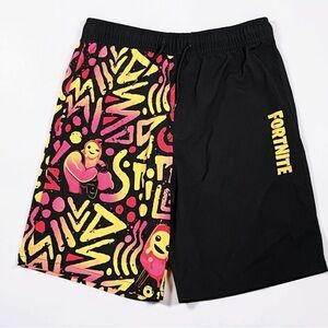Fortnite Boys Swim Trunks XL 14/16 Neon Gamer Board Shorts Beach Pool
